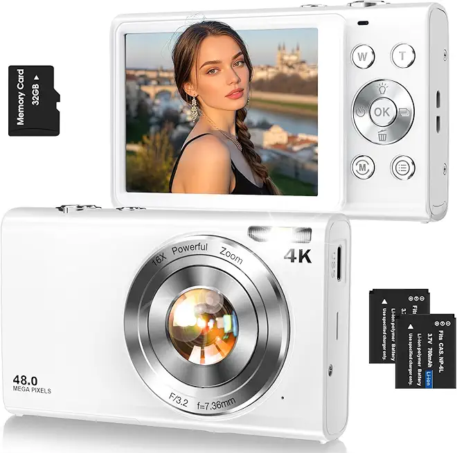 Digital Camera,Autofocus 4K Vlogging Camera f...