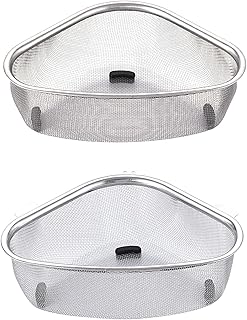 Garhelper Kitchen Sink Strainer, Stainless Steel Triangle Sink Strainer Basket, Multifunctional Kitchen Sink Drain Strainer for Filtering Kitchen Waste& Washing Vegetables Fruits Home Restaurant