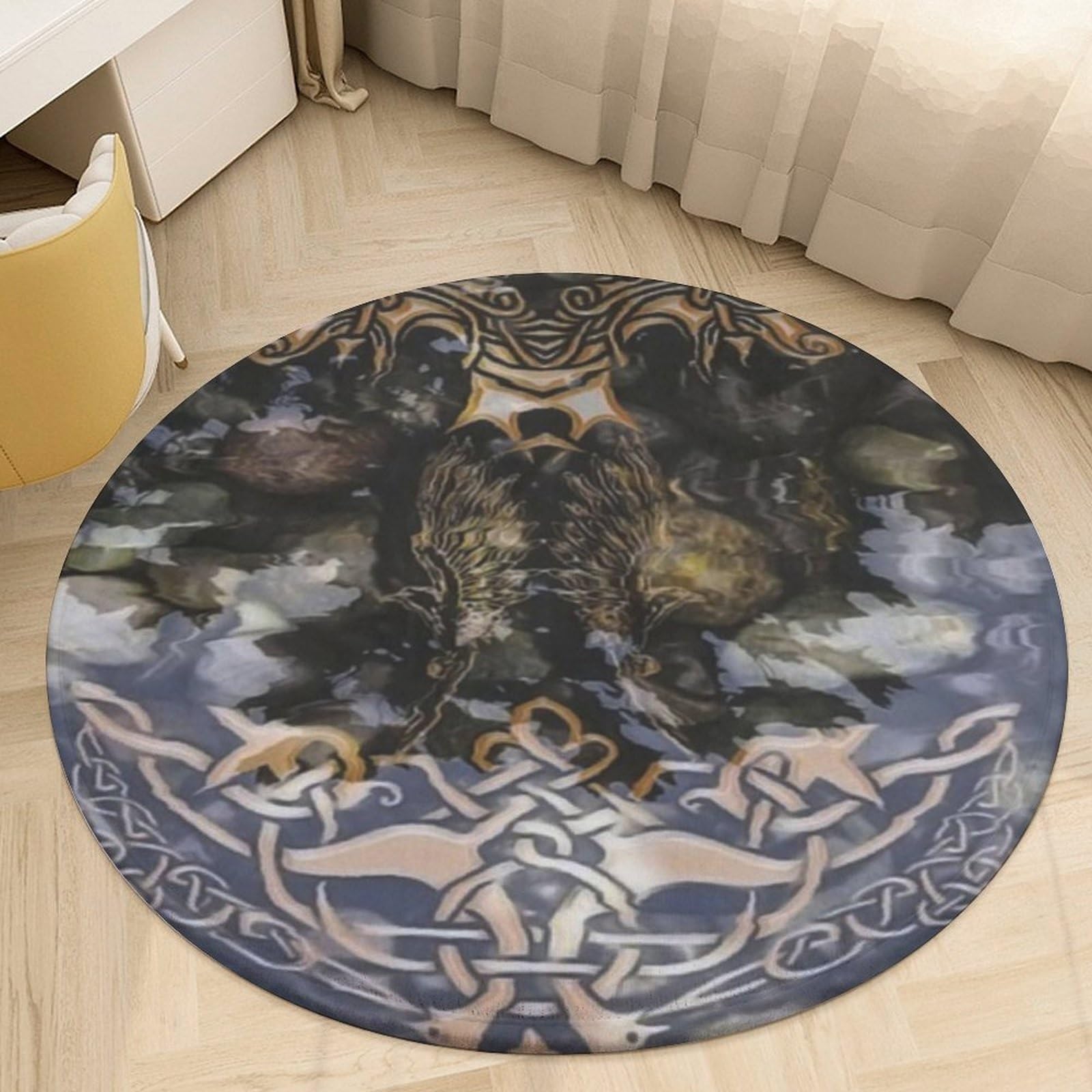 Tapis flanelle imprimé 3D antidérapants pour yoga et coussin chaise de bureau