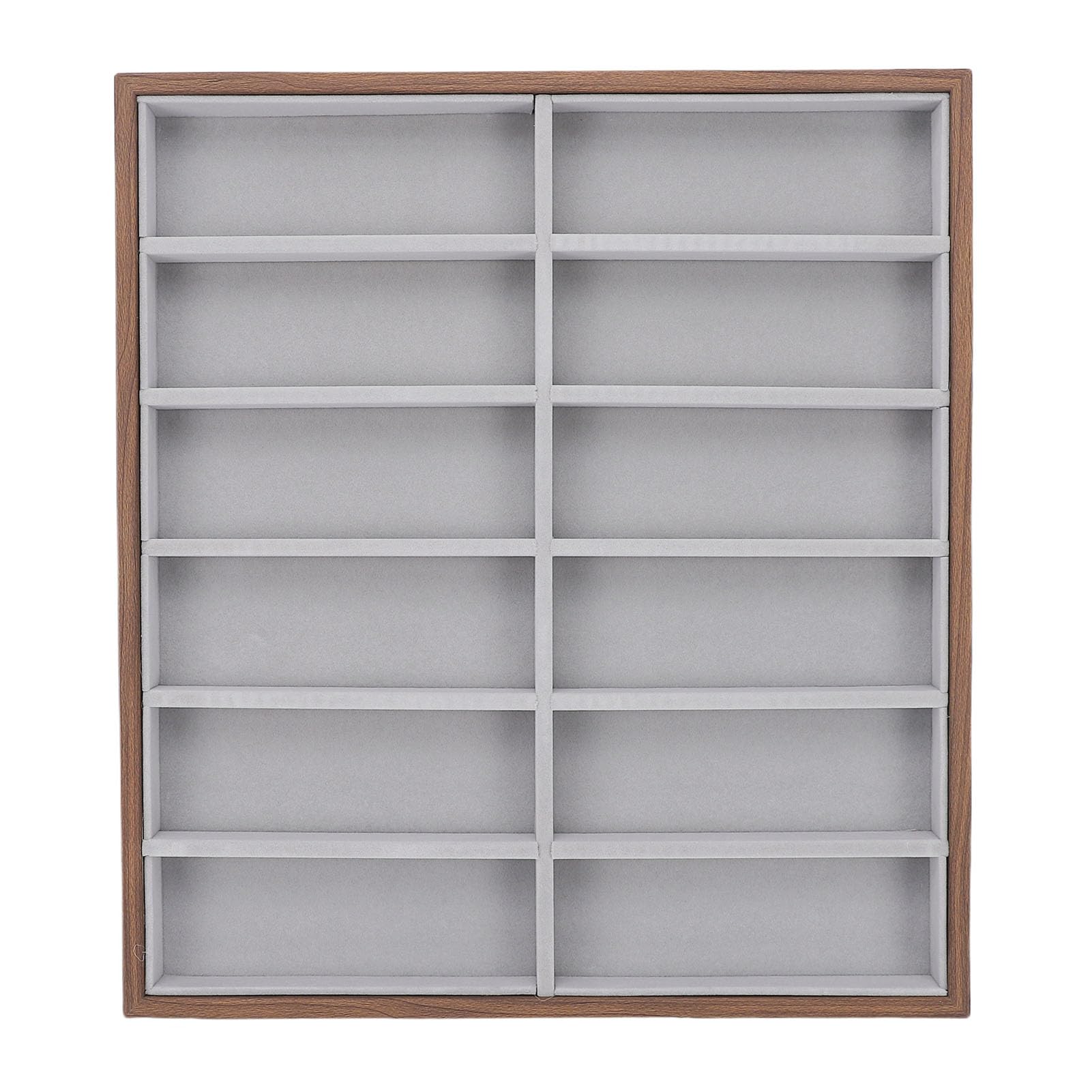 Fockety Scatola Organizer per Occhiali, 12 Griglie Organizer per Occhiali da Sole Organizer per Occhiali Vassoio Portaoggetti per Occhiali da Sole con Venature del Legno per Occhiali,