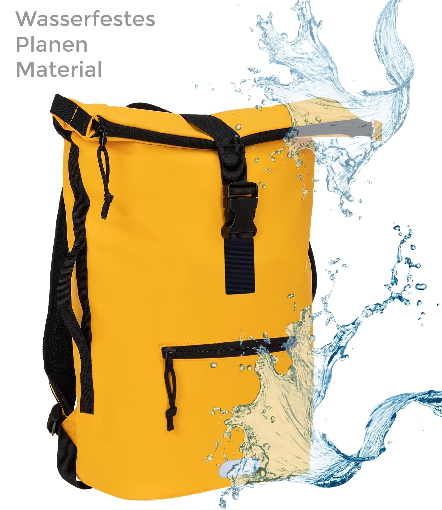Elephant Rucksack Herren Plane Time Bag Kurierrucksack Roll-Top Fahrradrucksack Sport Fitness Damen 23 Liter A4 12821 + Flasche