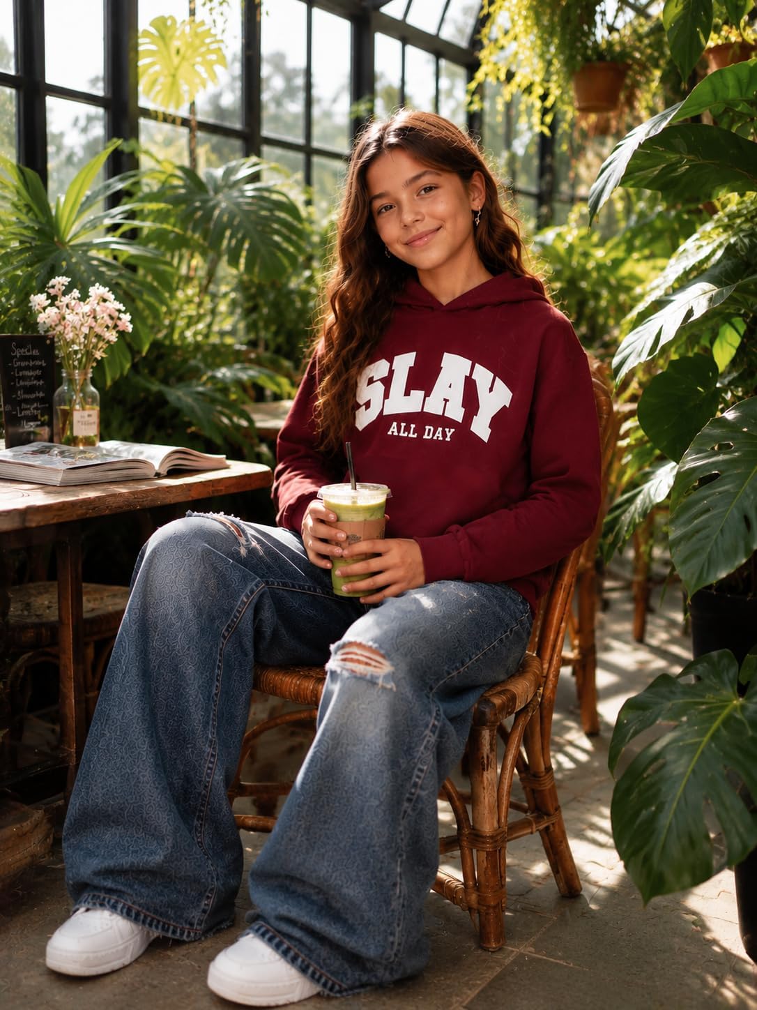 Tween Girls Clothes 2 Piece Outfits Hoodie Sweatshirt & Wide-Leg Jeans Pants Fall Winter Clothing Set