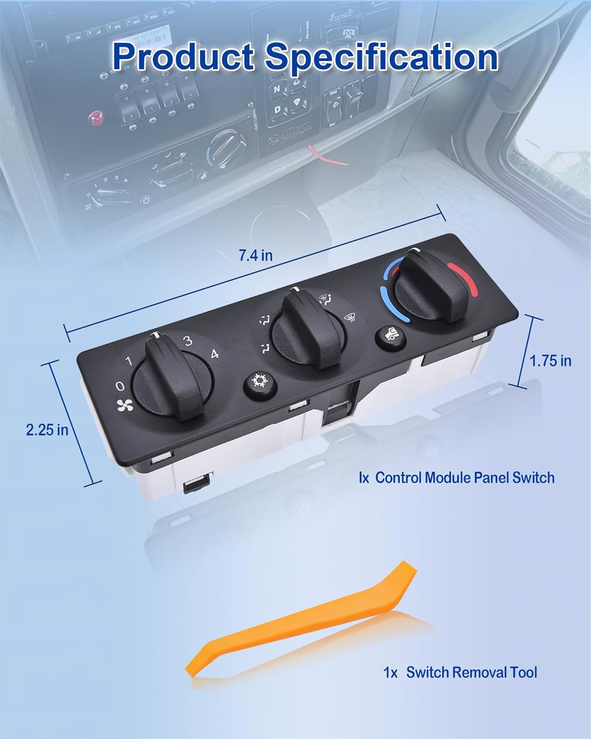 Q21-6119 HVAC A/C Heater Climate Control Module Panel Switch Replacement for Peterbilt Trucks 337 348 389 Temperature Control Panel Q216119