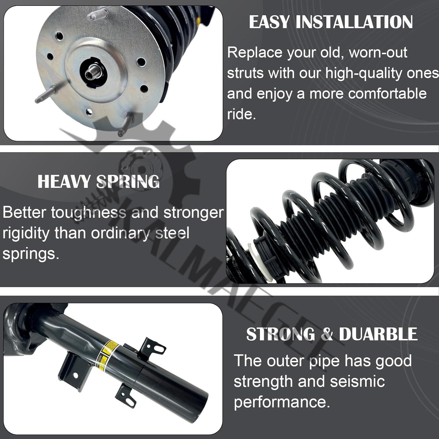 2PCS Rear Shock Absorber Struts Assembly with Coil Spring Compatible with Land Rover LR2 2008-2015 LR005573 LR005574