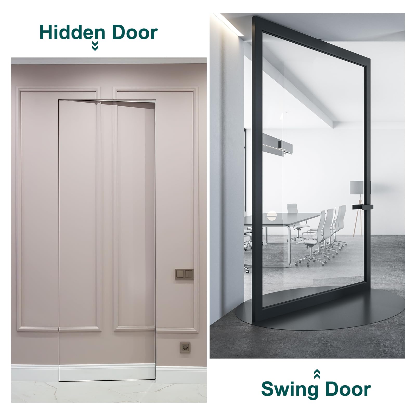QUARKZMAN Porta Perno Cerniere Albero Ponderato Albero Pesante Legno Porta Rotante Albero per Legno Porte 360 Gradi Acciaio Inox Argento 1pz
