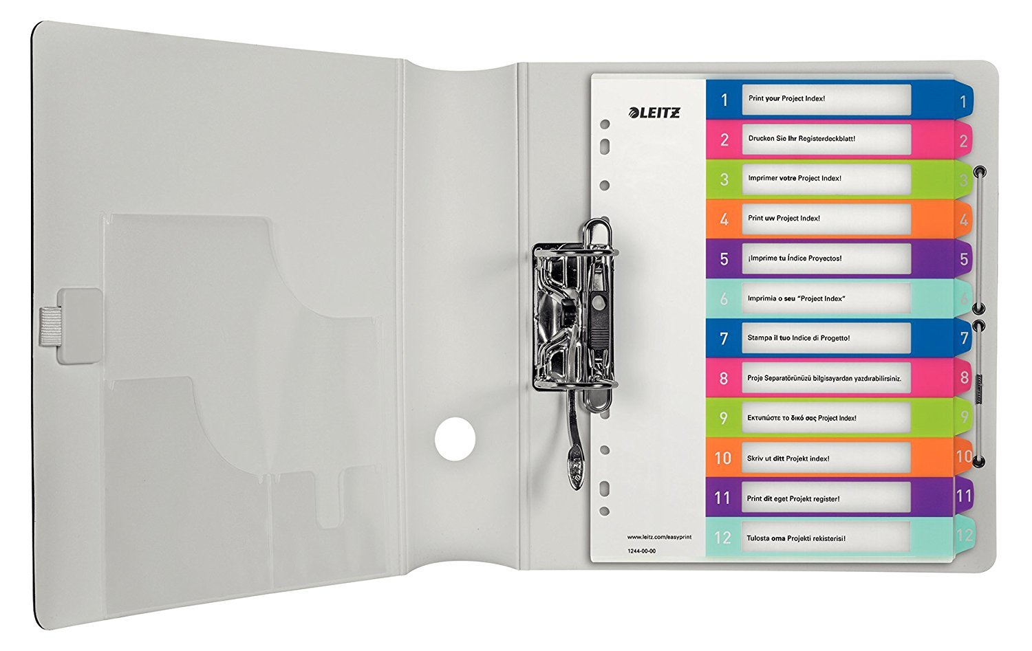 Leitz 12440000 WOW Zahlen Plastikregister (Polypropylen, 1-12, A4, 12 Blatt) farbig (10er Pack)