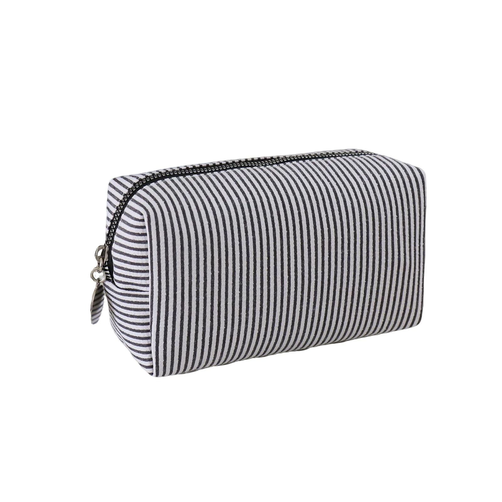 Pencil case, Striped Pencil Pouch,Stylish Simple Pen Bag with Practical Zip, Cosmetic Bag, Pencil Bag Stationery Pouch for Teenage Boys Girls School College (Grey)