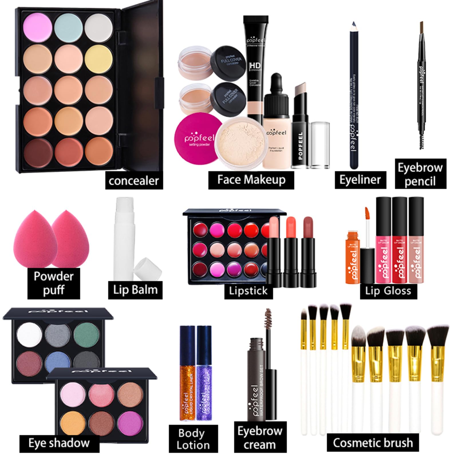 Kit per Trucco Completo, 35 Pezzi Cosmetico Valigetta per Principianti con Ombretti Correttore Rossetto Lucidalabbra Fard ecc - Sorpresa Regalo Trousse di Trucchi, per l'uso quotidiano e viaggio#4