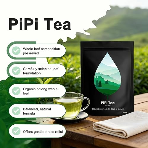 Miniatura 2 de Pipi Tea - Bolsas de té orgánico Oolong - Té de hoja entera, (20 bolsas) 0.14 oz de hojas de té seleccionadas - Ayuda a reducir los niveles de