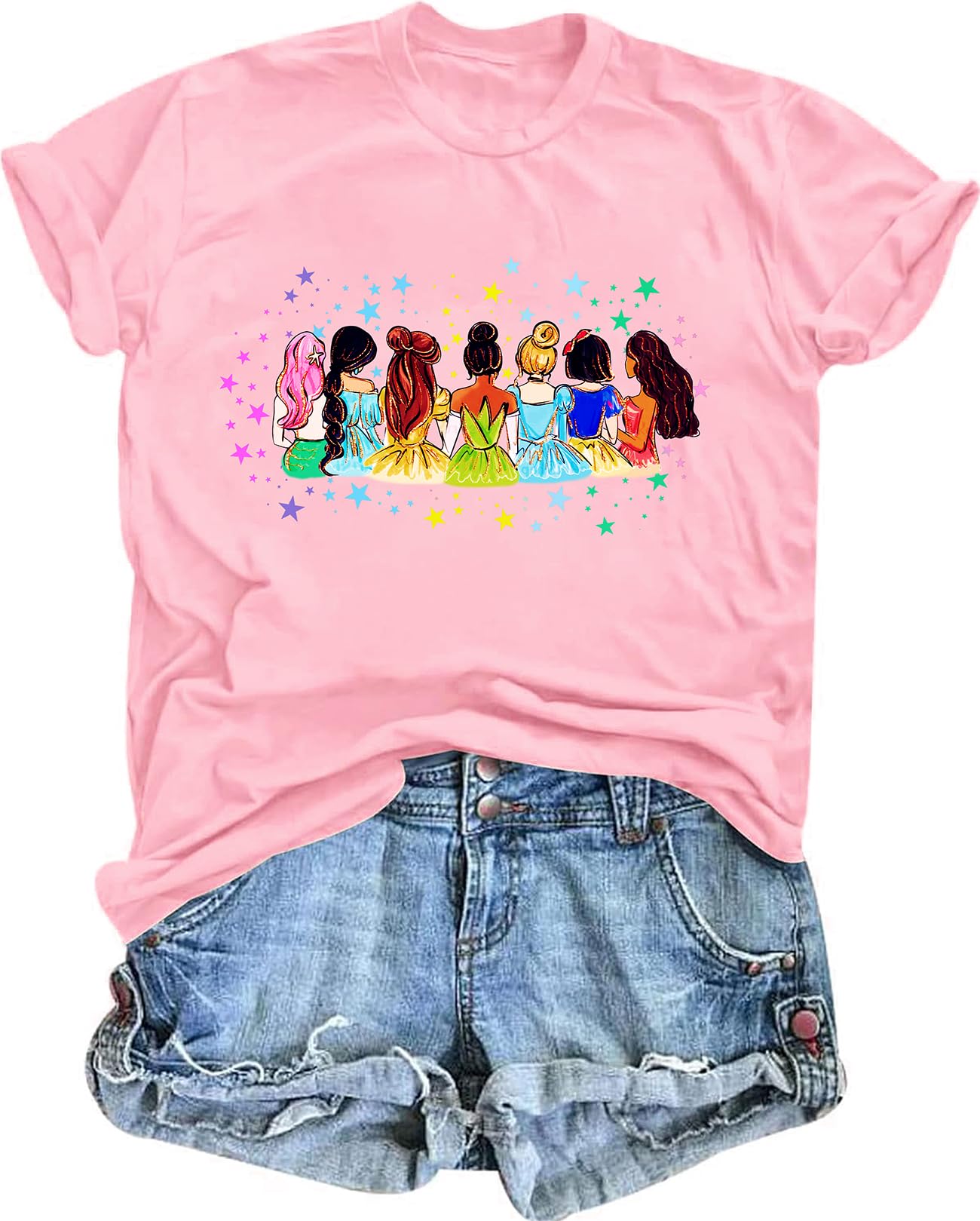 AMWIPE Magical Shirt for Women Princess Shirt Dress Graphic Tee Funny Family Vacation Tshirt Holiday Tops