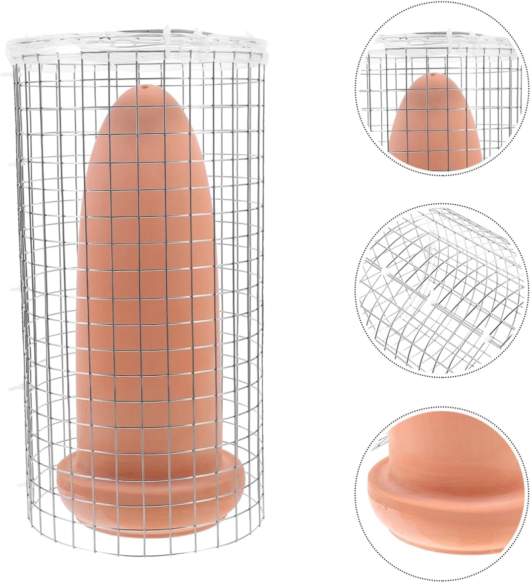 BESPORTBLE Fish Breeding Cones Cave: Shrimp Breeding Bucket - Ceramic Spawning Cone Spawning Fish Tank Spawning Bucket with Grid for Discus Shrimp, 8.97 * 4inch