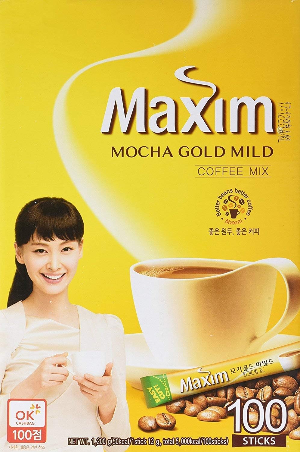 Maxim Coffee Mix, Instant Coffee (11.8 g/pk) (Mocha Gold Mild, 100 pk x 2)