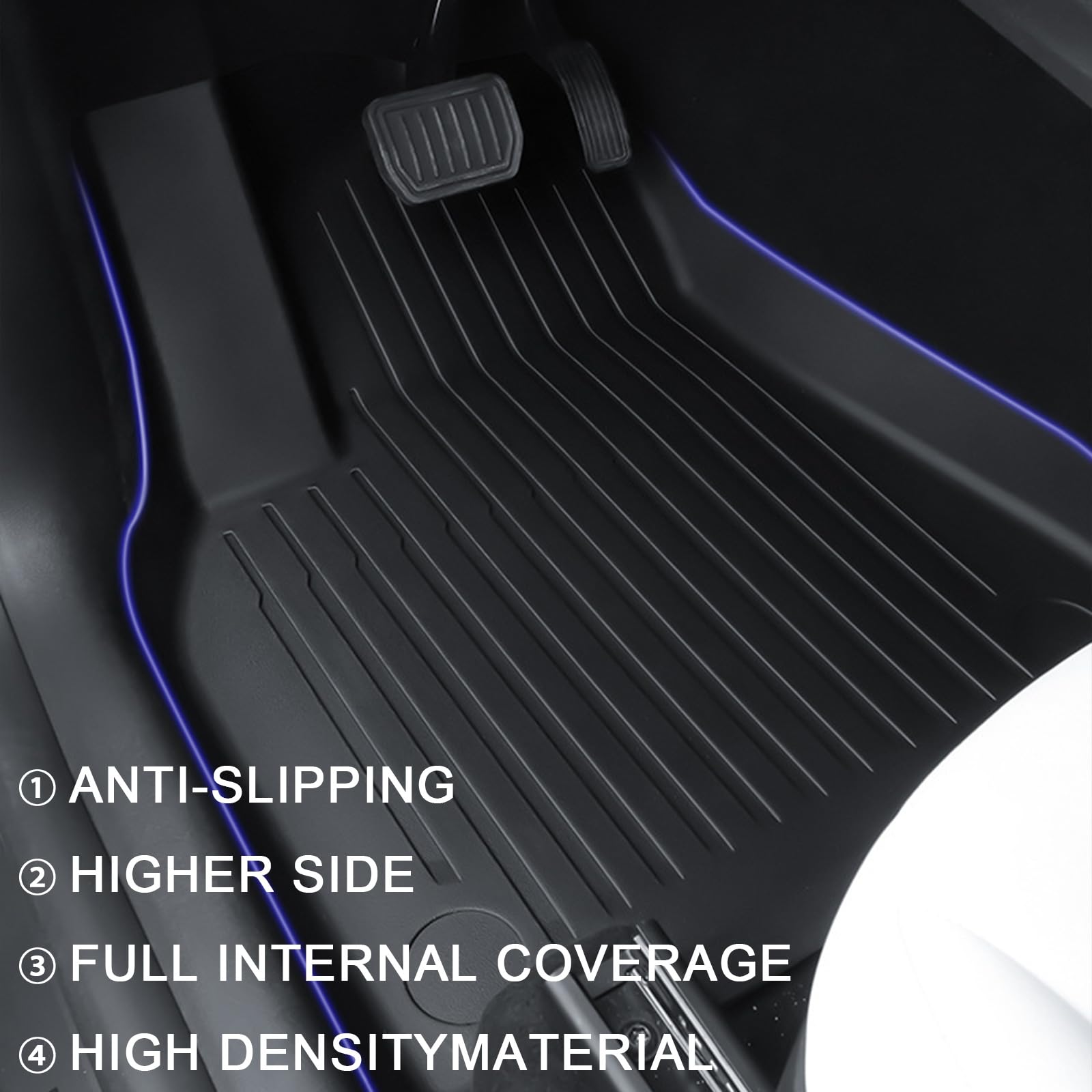 YHTAUTO Tappetini Per Tesla Model Y 2020-2023 – TPE Antivento E Inodore – Set Completo Con Bagagliaio Rosso