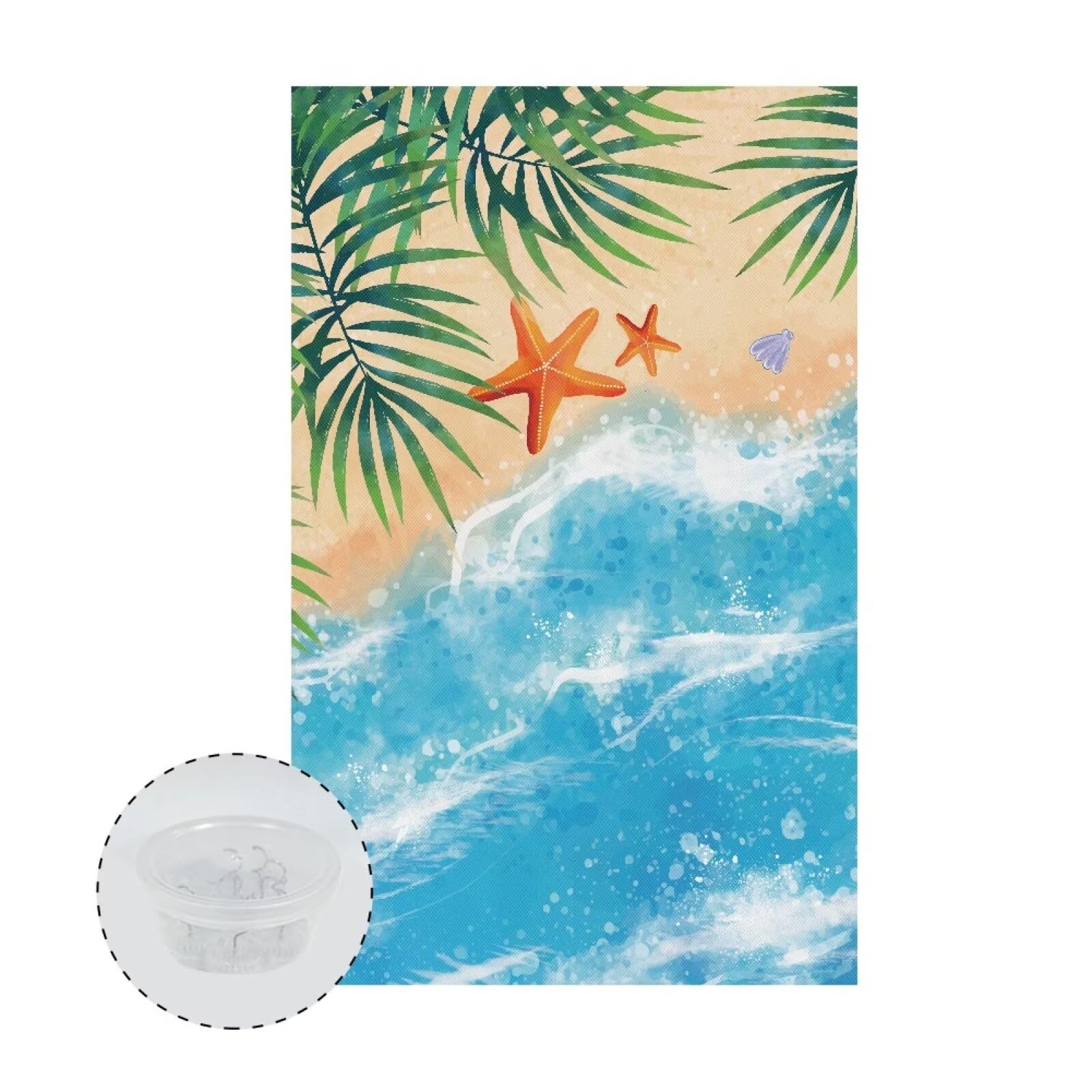 ZDCUSTOM Non Slip Recliner Headrest Protector Covers Set of 2, Summer Beach Starfish Print Headrest Cover for Recliner Chair Sofa Headrest Slipcovers Home Decor