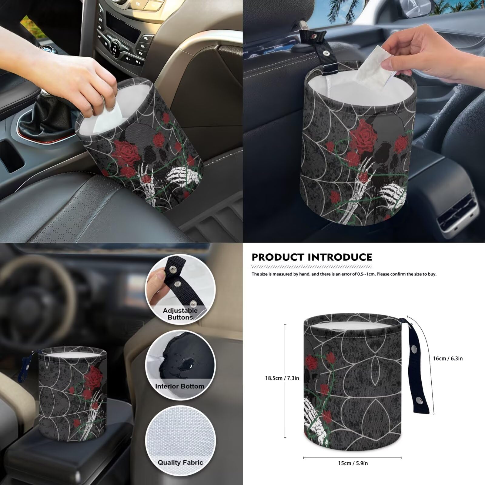 Set di coprisedili per auto, con stampa di ragnateli, anteriore e posteriore, coprivolante, leva del cambio + copri freno a mano, cuscino per bracciolo, cuscinetti per cinture di