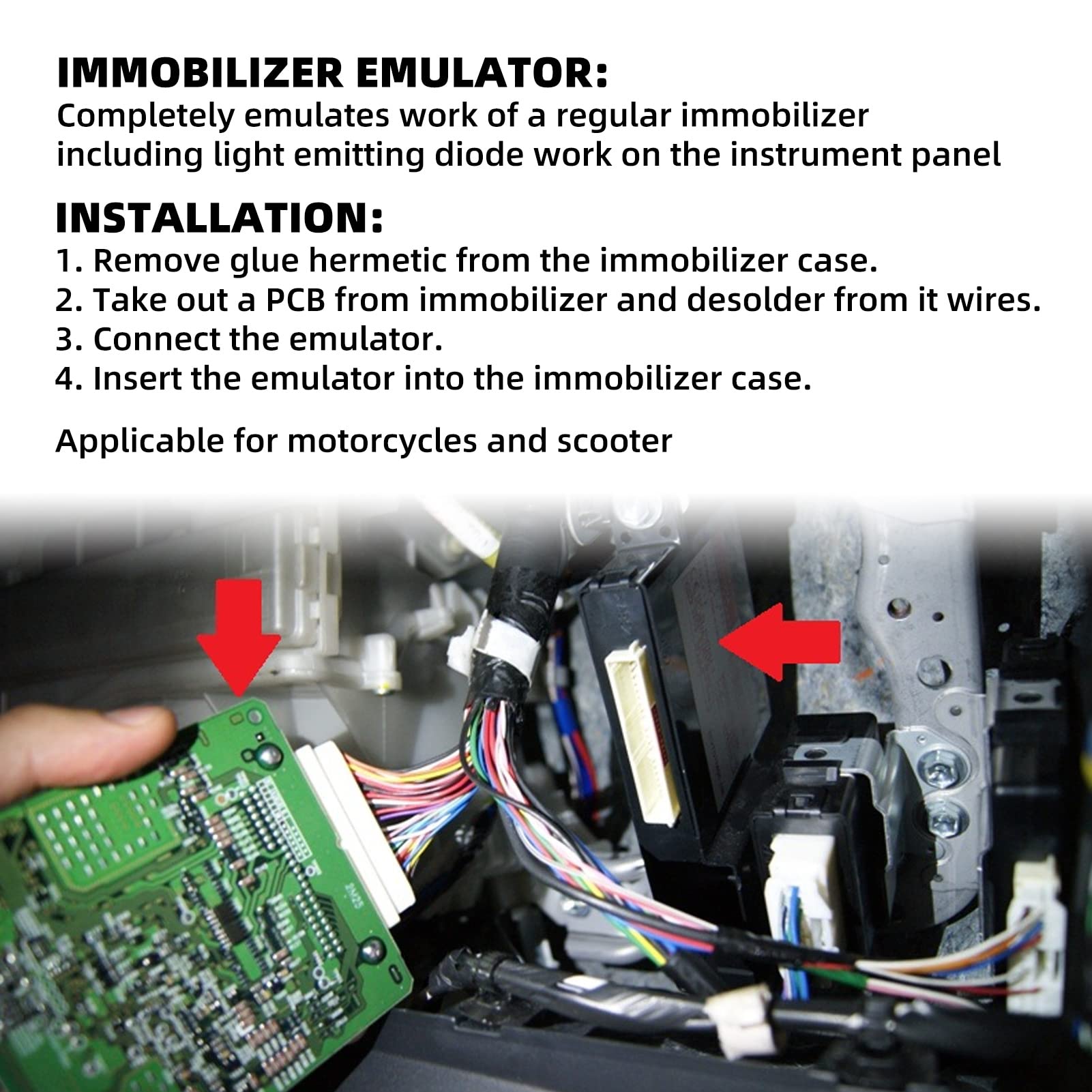 Puce Complète D'émulateur de Contournement D'immobilisation, Module de Réparation de Décodeur de Contournement de Programmeur de clé Automatique D'émulateur D'immo pour des