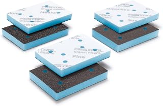 578811 Granat PRO 3x4 (80x133 mm) Profile Sanding Sheet Set – 10 Pack | Flexible Foam Abrasive for Contours, Moldings & Curved Surfaces | Hook & Loop, Mixed Grits, 1/2" Foam Backing