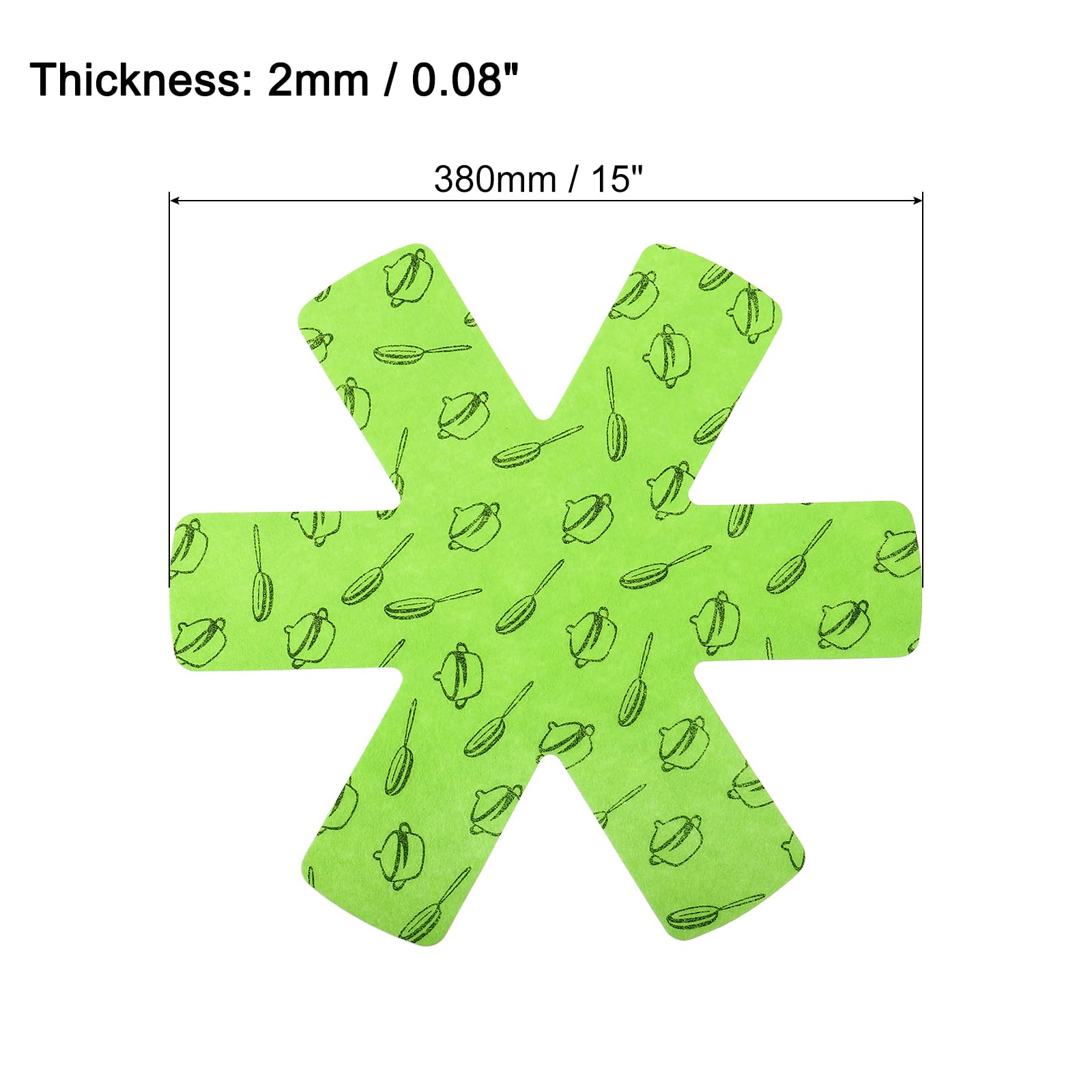 Séparateurs De Casseroles - Lot De 6 En Forme De Fleur - Vert - 23 X 23 Cm - Anti-rayures Et Isolation Thermique - Empilables