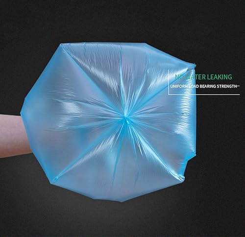 Miniatura 2 de 100 bolsas de basura de cocina azules de 4 galones con asas para baño, hogar y oficina (100 unidades, azul, 45 x 60)