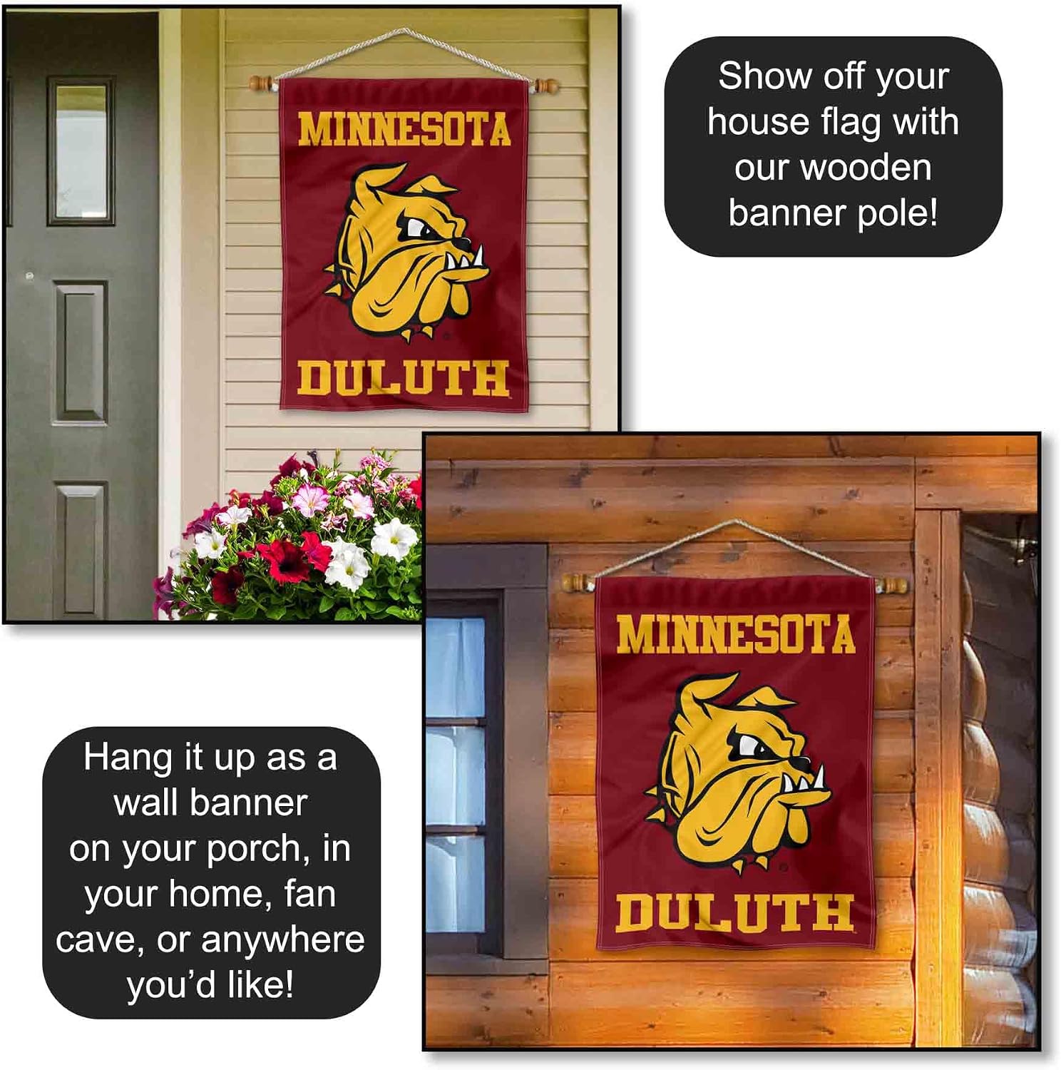 Minnesota Duluth Bulldogs Double Sided House Flag