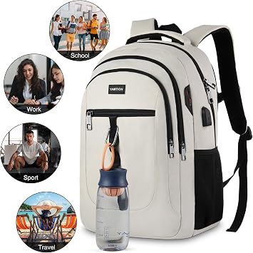 YAMTION 17.3 Inch School Book Bag for Teen Girls and Boys Unisex Laptop Bookbag Backpack with USB for High School College Students