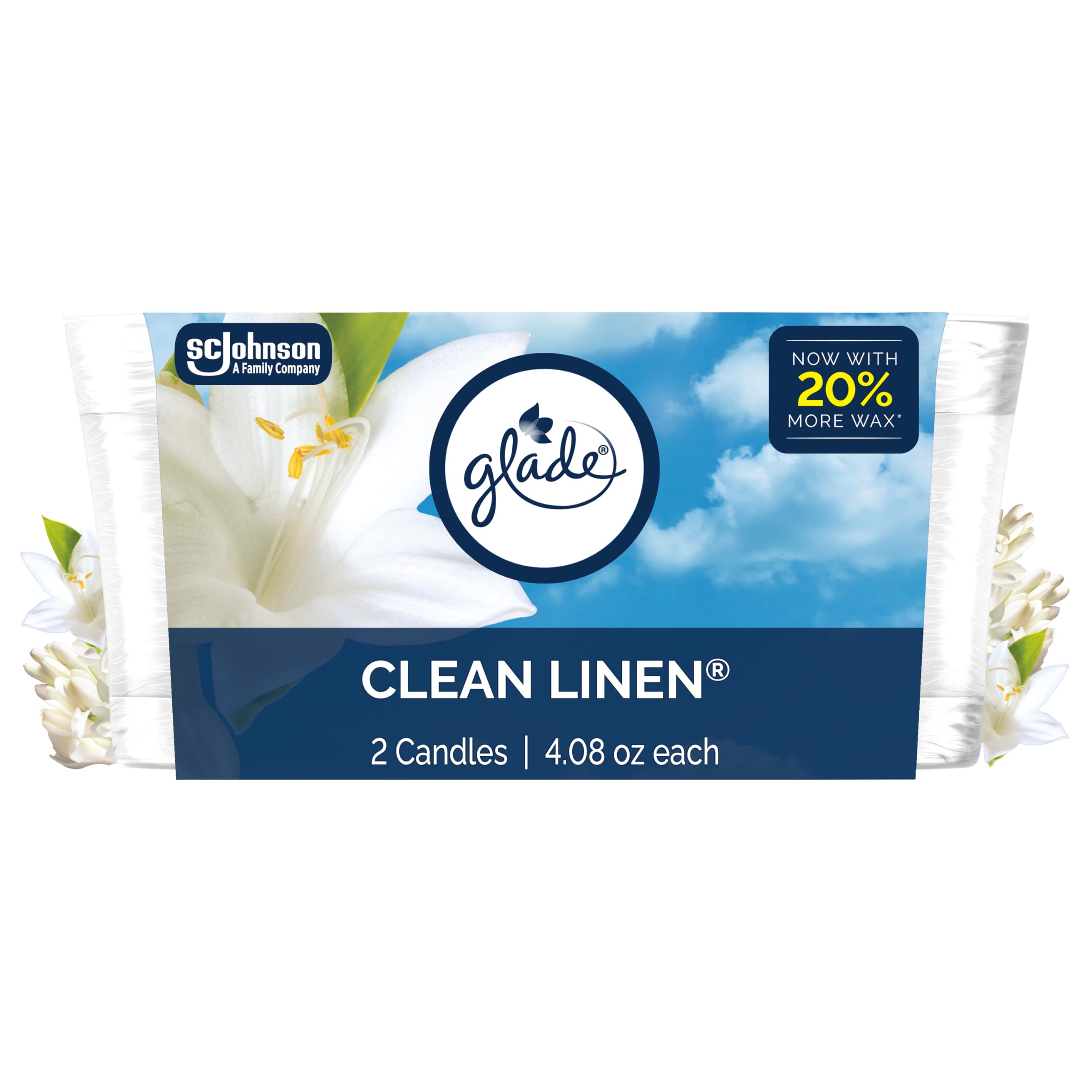 Clean Linen Scented Candle Jar Duo