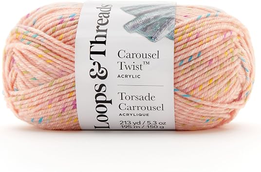 Loops & Threads Carousel Twist Yarn - Yarn for Knitting, Crochet, Weaving, and Arts & Crafts - Orange, Acrylic, 5.3 oz