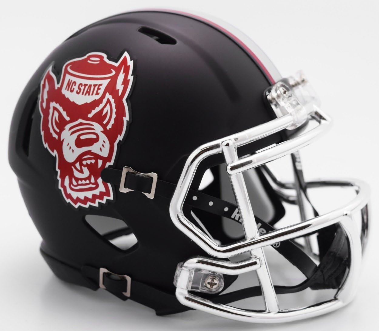 NCAA North Carolina State Wolfpack Helmet Mini SpeedHelmet Replica Mini Speed Style Black Howl Design, Team Colors, One Size