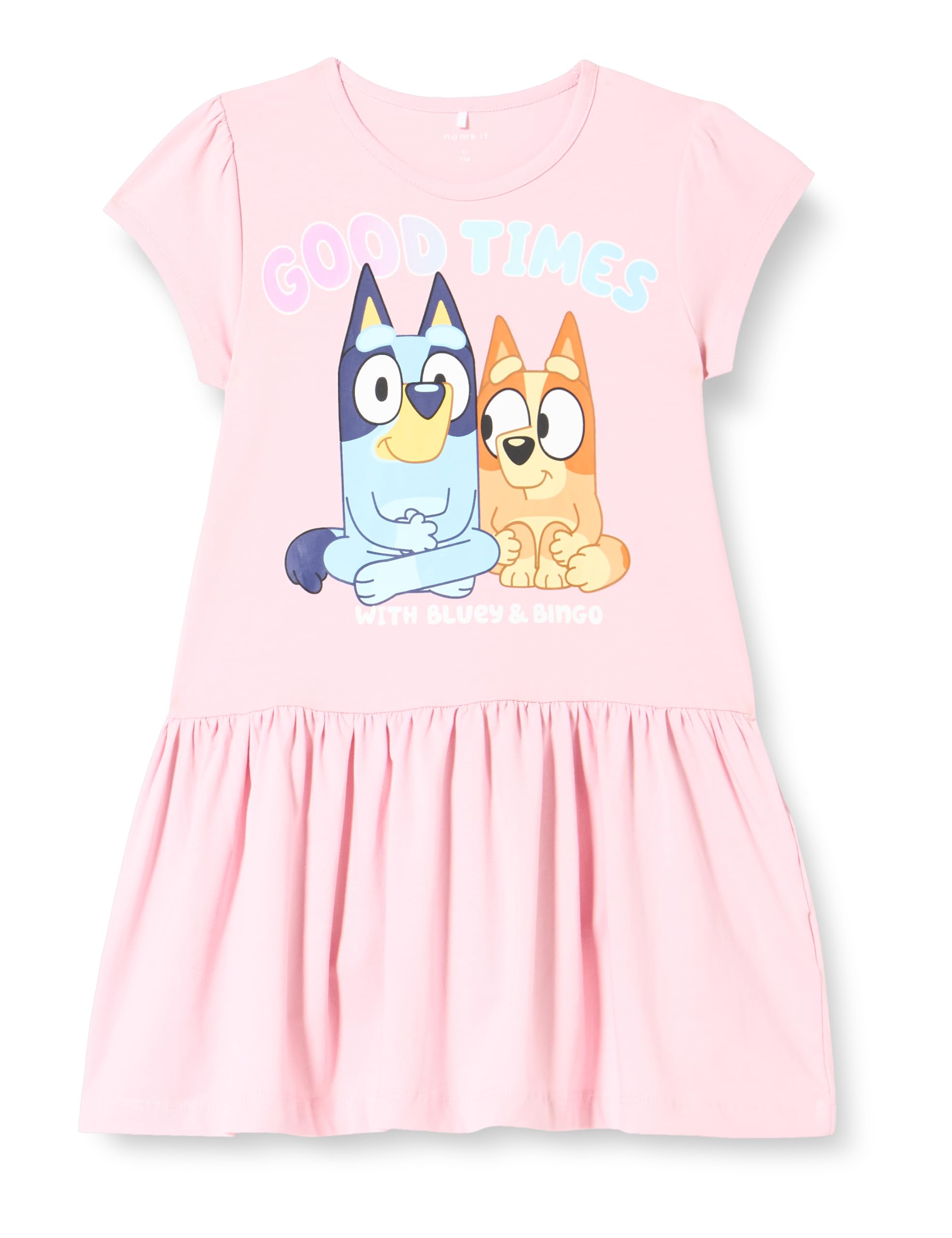NAME IT Nmfapma Bluey SS Dress Sky Vestido para Niñas
