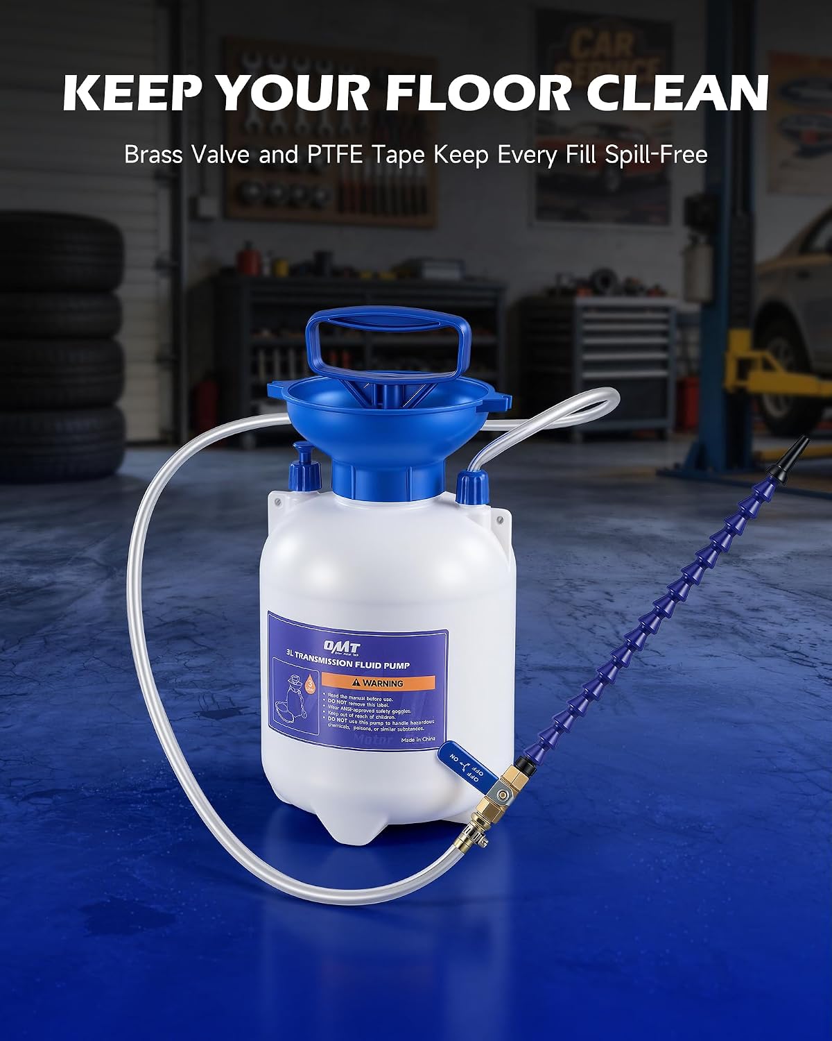 Orion Motor Tech Transmission Fluid Pump, 3L Hand Fluid Transfer Pump for Engine Transmission and Gear Oils, Manual Automotive Oil Filling System with 51 in Hose, Precision Fluid Dispensing