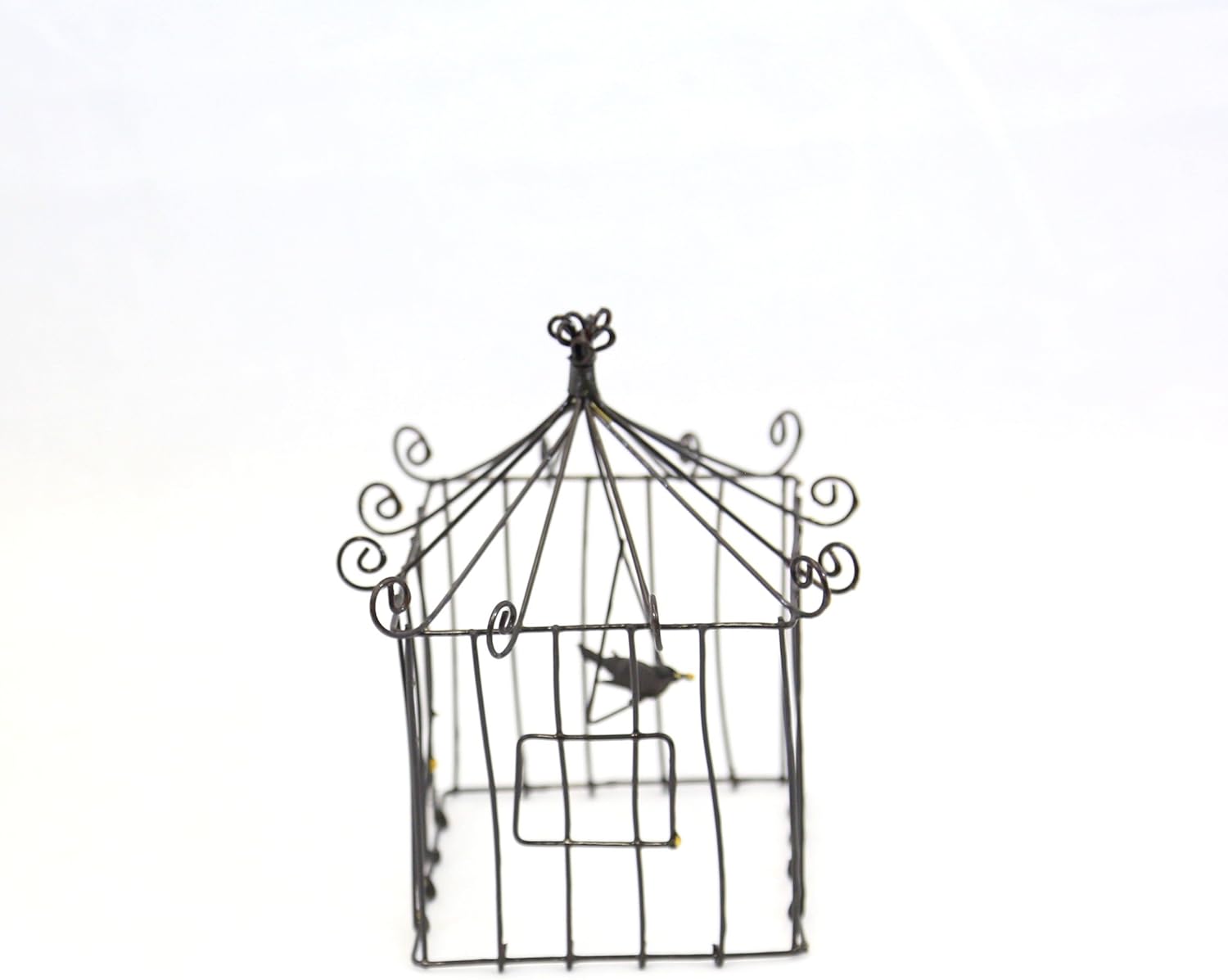 Rusty Mini Square Birdhouse Garden Dome Set Of 2 Patio