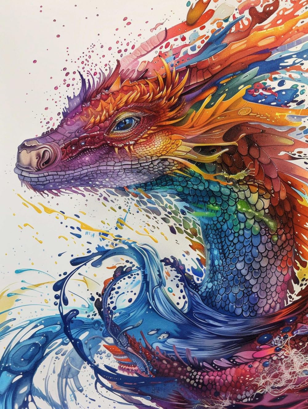Rkflgew F Diy Cross Stitch Bead Embroidery Kit Antasy Dragon Bead Embroidery Kit Animals And Lowers Needlepoint Tapestry Kit Beaded Stitching Needlecraft Kit Beaded Cross Stitch Kit 50X70cm