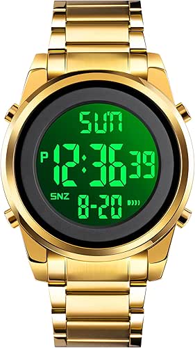 Gosasa Multifunction LED Digital Men's Watches Leather Band Outdoor Sport