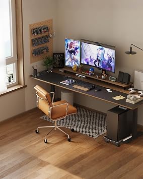 CPU Stand for PC Computer Case Holder Bracket Desktop Mainframe Rack with Brake with 4 Caster Wheels(Black)