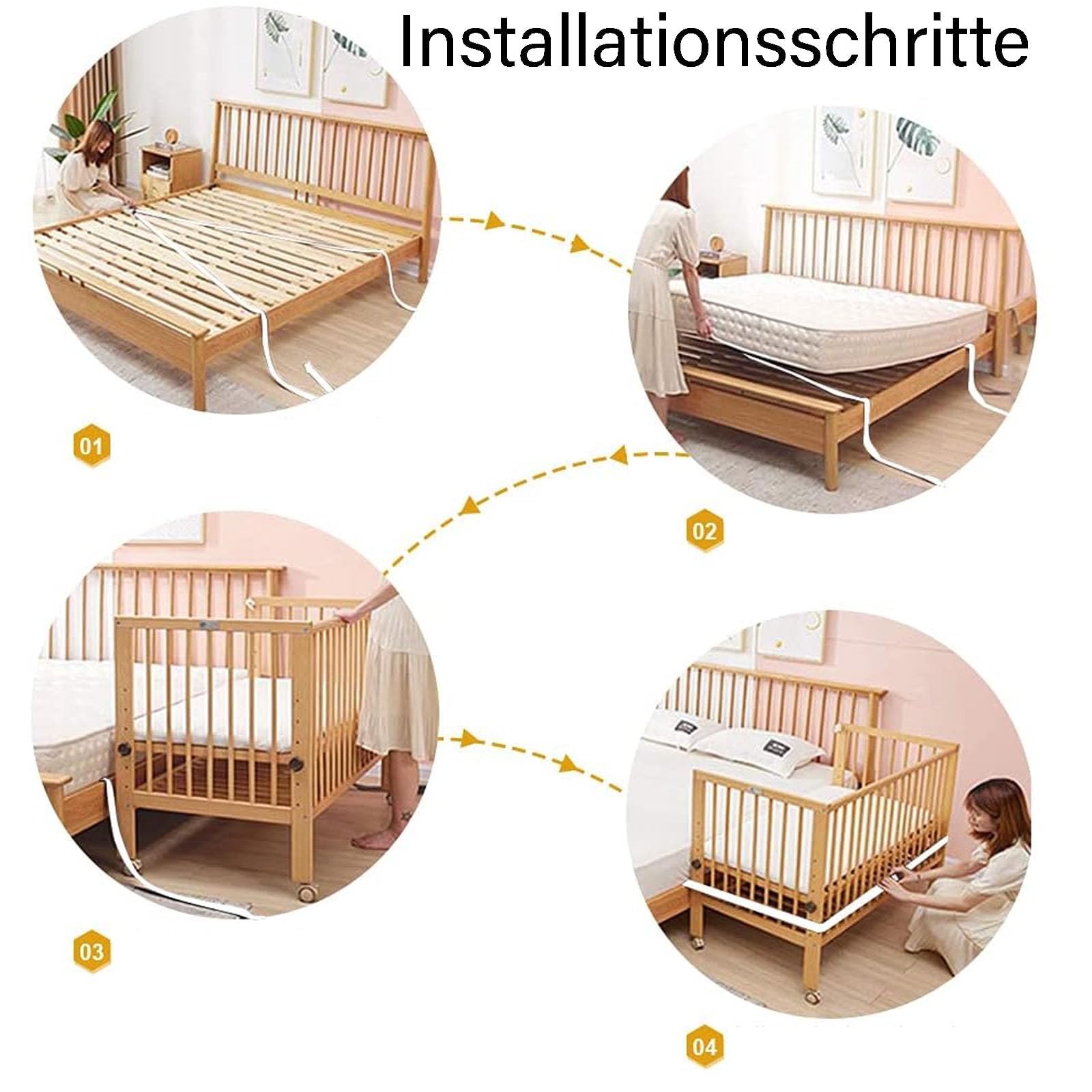 Beistellbett Befestigung,8 M Beistellbetten-Gurt,Gurt Für Boxspringbetten,Befestigung Beistellbett Boxspringbett Geeignet Für Feste Kleine Betten