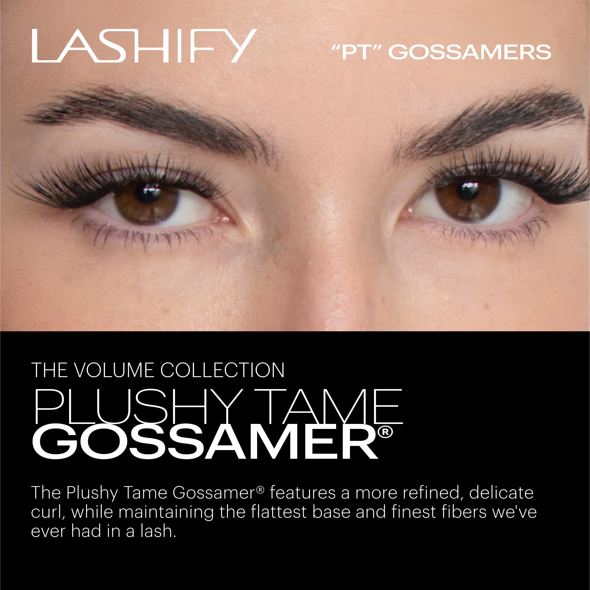 Lashify Plushy Tame 11mm Gossamer Lashes in Black, Easy DIY False Lashes for a Voluminous Yet Still Natural Look