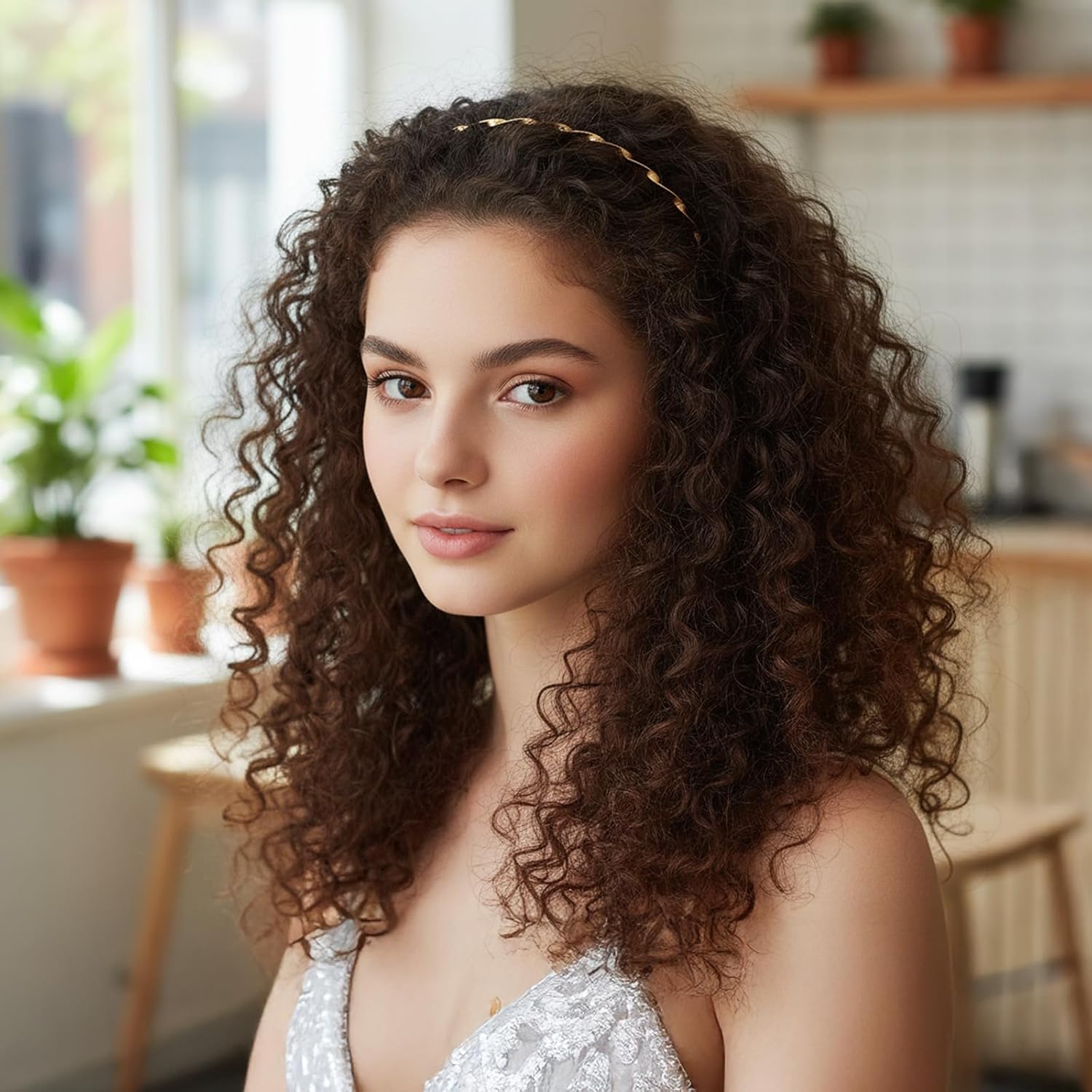 4PCS Metal Headbands, Gold Silver Wavy Headbands Gold Silver Thin Metal Head Bands Elastic Trendy Hair Accessories for Women Teens - Image 3