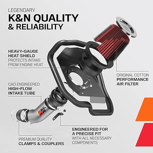 Miniatura 2 de K&N Kit de admisión de aire frío aumenta la aceleración y el crecimiento del motor, garantizado para aumentar los caballos de fuerza hasta 9 HP