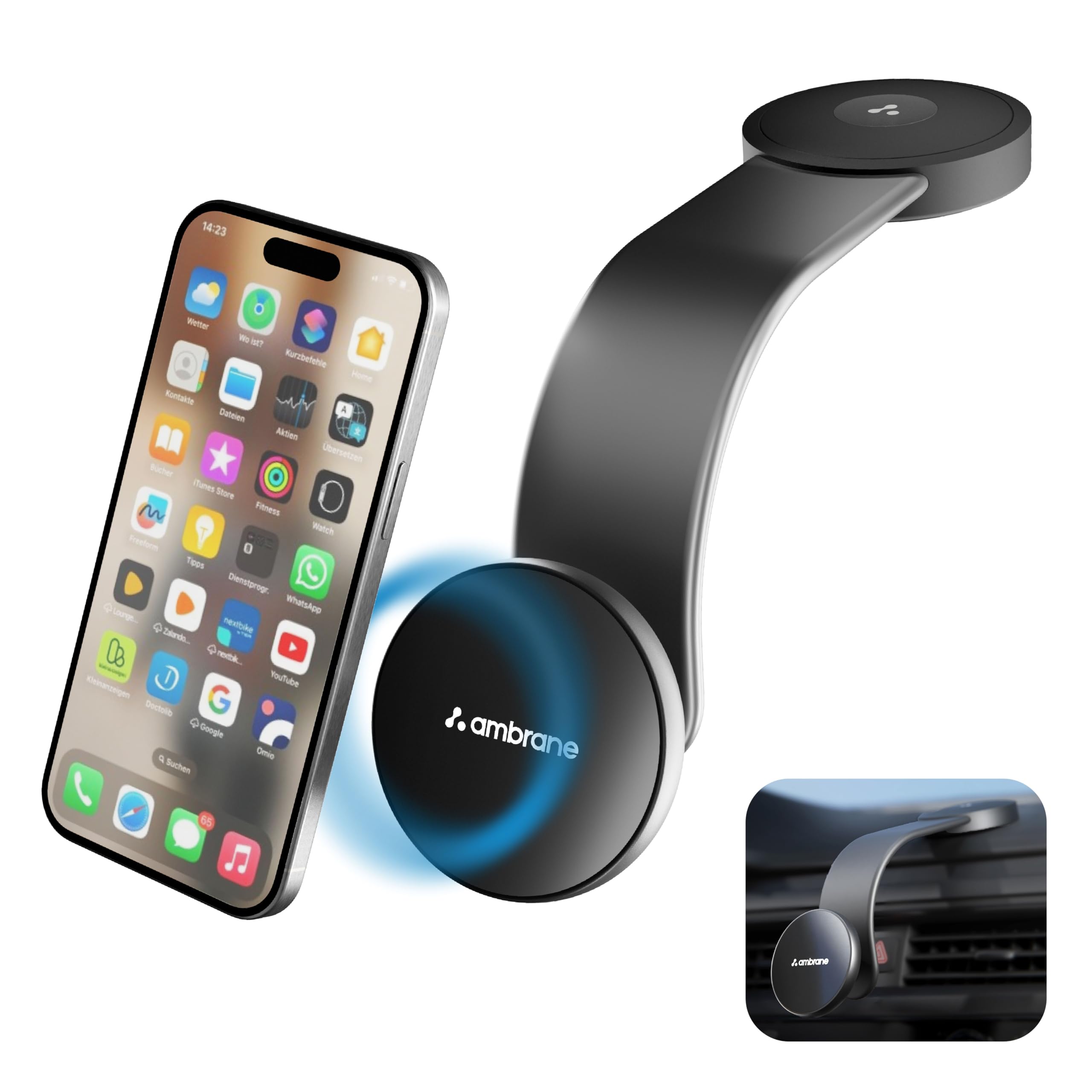 Ambrane 15W Qi-2 Car Dashboard Magnetic Wireless Car Charger for iPhone 15/15 Pro/15 Pro Max, iPhone 14/14 Pro/14 Pro Max, iPhone 13/12, Samsung & Other Qi-2 Device + Magnetic Ring (AerosynQ Dash) (B0DB5HLY1Y) Amazon Price History, Amazon Price Tracker