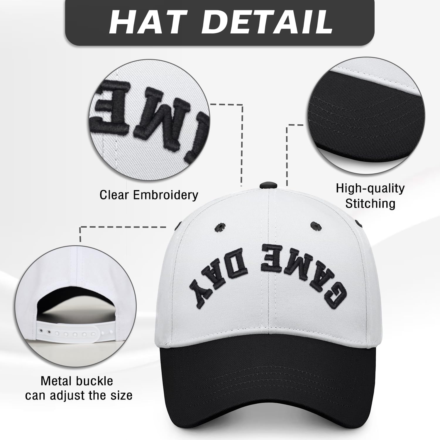 Embroidered Game Day Hat for Men, Women & Sports Mom - Football, Baseball, Basketball, Soccer Sports Wear