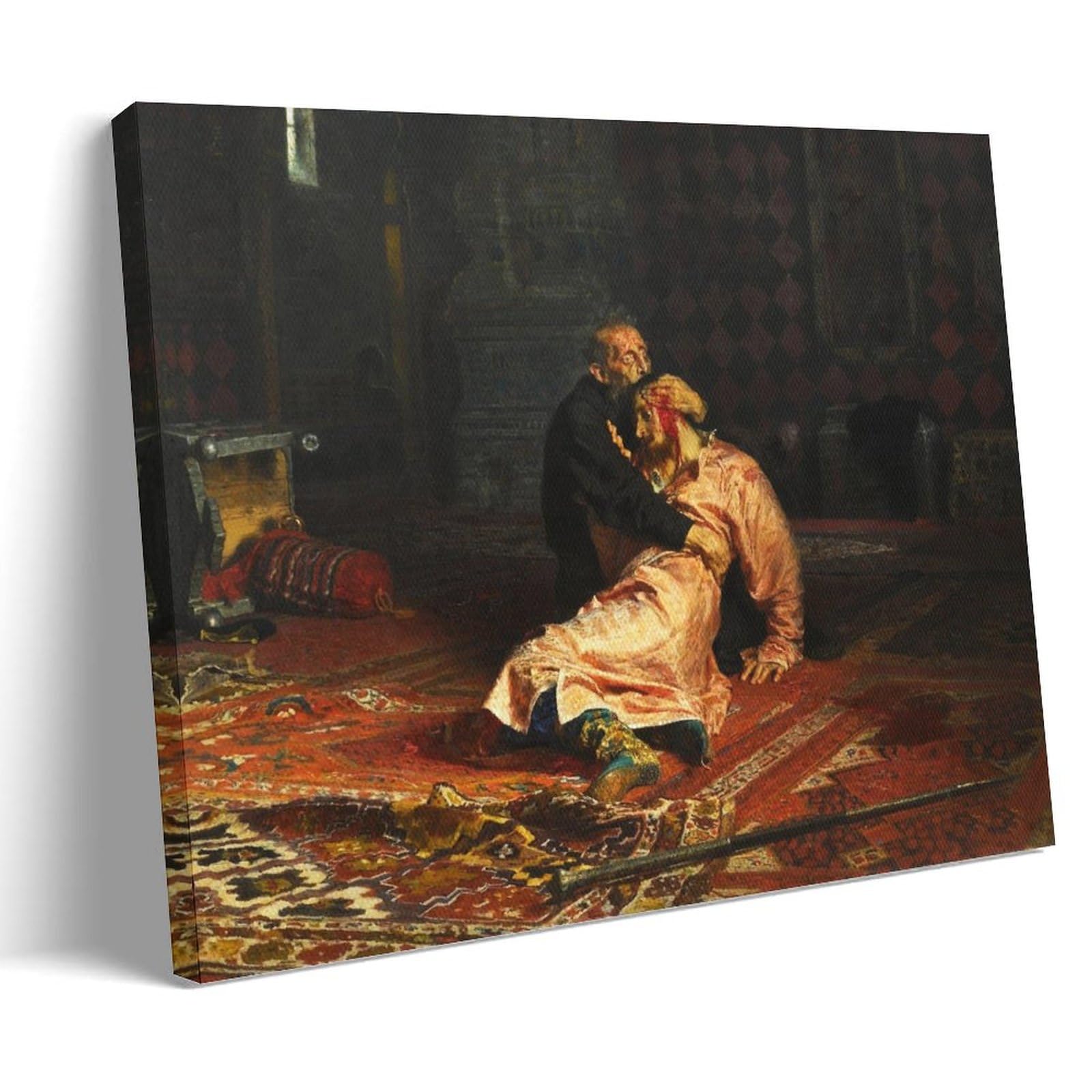 Juyoz Frame-Style Ilya Repin Painter Works《Ivan The Terrible And His Son Ivan》Poster Canvas Wall Art Picture Prints Hanging Photo Gift Idea Decor Homes Artworks 08X12inch(20X30cm)