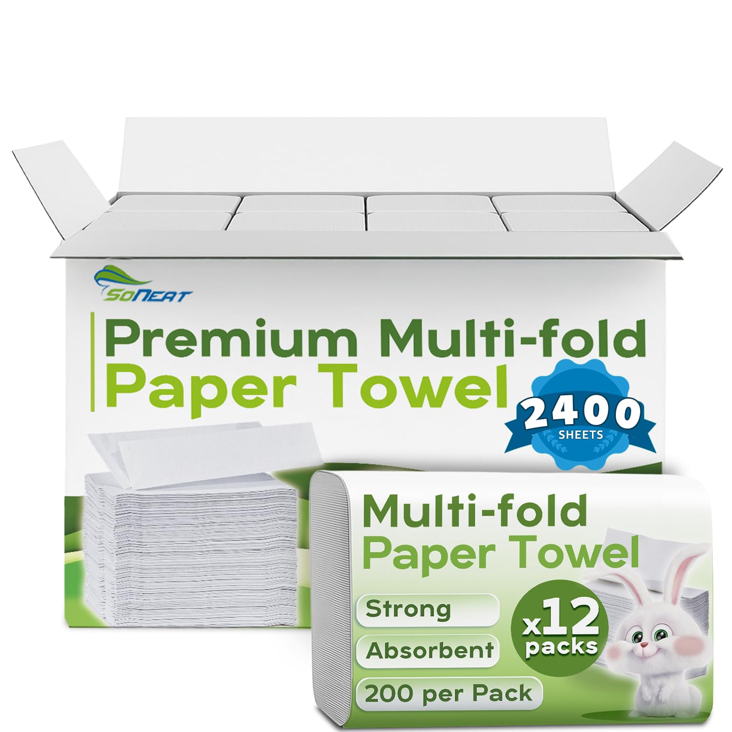 Amazon.com: SoNeat Trifold Paper Towels - 2400 Sheets Multifold