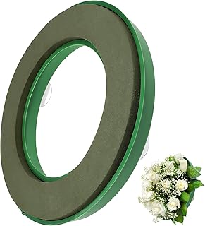 11-Inch Wet Floral Foam Designer Ring Oasis Wreath Base, Green