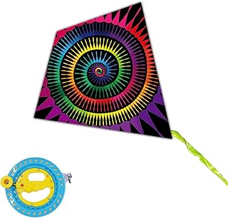 Kites for Kids Adults Diamond Spiral Kite Set Children's Kite Easy to Fly Adult Outdoor Sports Kite Long Tail Kite and Kite String Easy Fly Kites Kite Toys