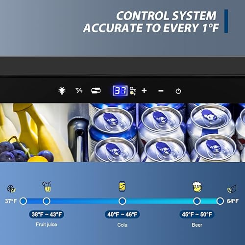 Vista 198 de Tylza Refrigerador de vino de doble zona, refrigerador de vino y bebidas de 24 pulgadas integrado o independiente, nevera de cerveza de vino debajo