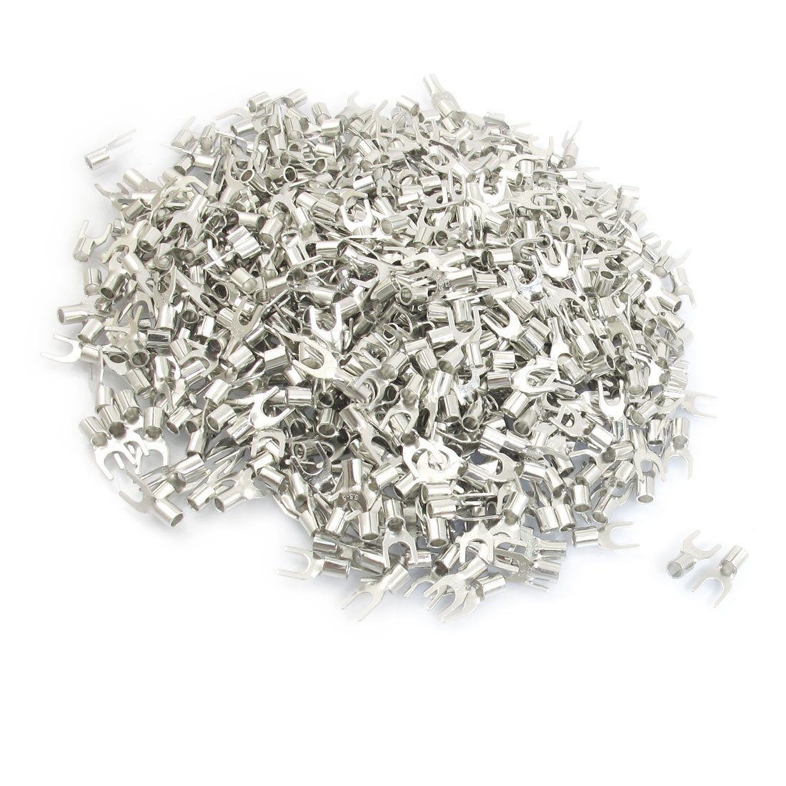1000 Pcs SNB5.5-5 AWG 12-10 Non Insulated Fork Terminals Connectors (5668cd38cbef65005fd528bb6f955b05)
