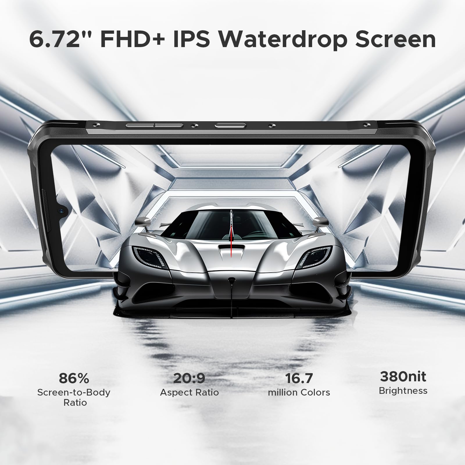 DOOGEE S119 (2025) Rugged Phone Unlocked,24GB+512GB/TF 2TB Android 14 Rugged Smartphone with 1.32" Rear Screen,10200mAh Battery/33W,6.72" FHD+,100MP+20MP Night Vision,NFC/Dual Unlock/3 Card Slot/OTG