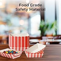 Vista 3 de FMP Brands Paquete de 250 bandejas de comida desechables de papel de 0.25 libras, bandejas de comida desechables de alta resistencia, bandeja