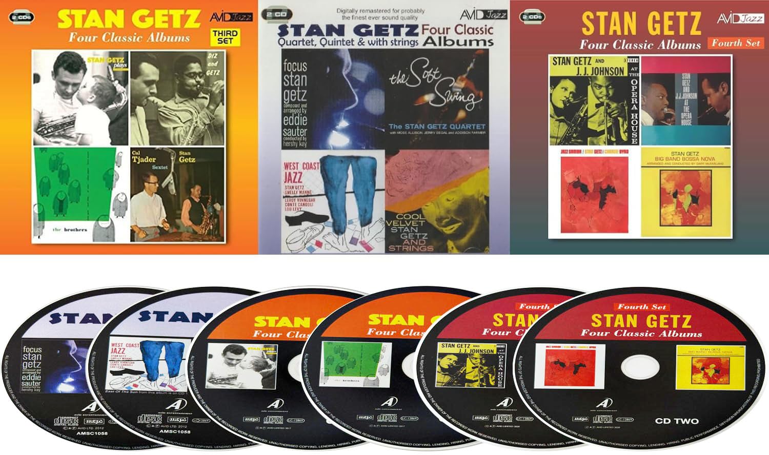 Stan Getz 6 12 Complete Classic Albums: Focus, Jazz Samba, West Coast Jazz, At The Opera House Stereo/Mono Diz and Getz, The Brothers & Many More