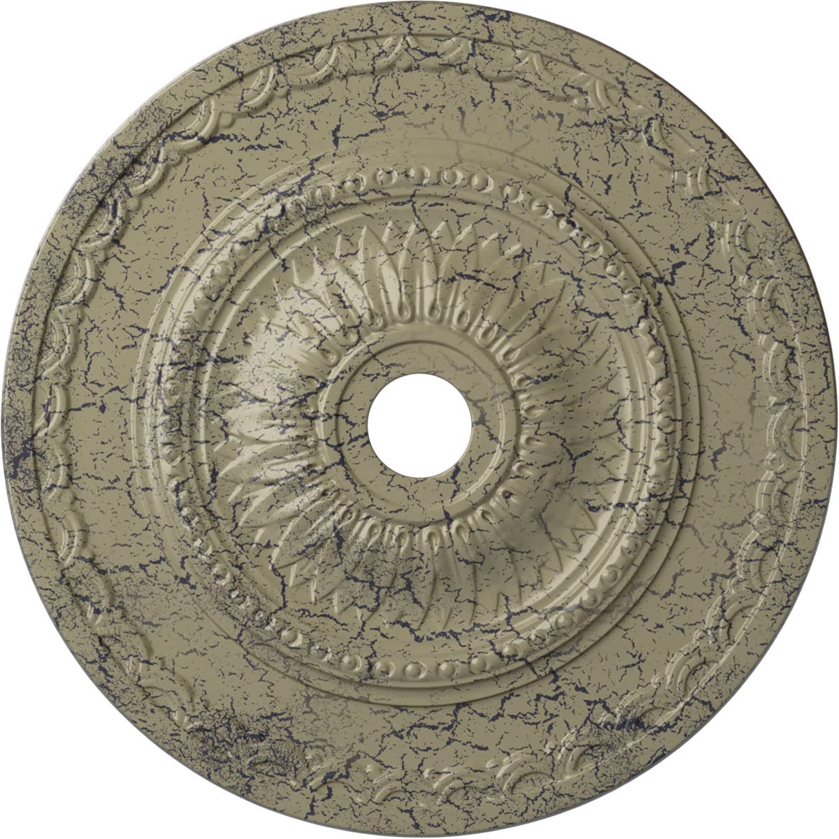 Ekena Millwork CM29SFCSC 29-1/2" x 3-5/8" x 1-5/8" Sunflower Ceiling Medallion, Castle Stone Crackle